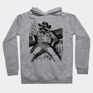 Cowboy Raccoon Funny Animal Meme Hoodie